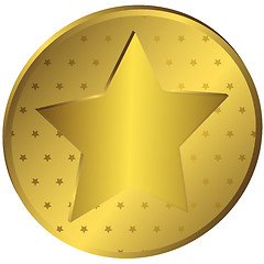 Image showing Gold medal with stars