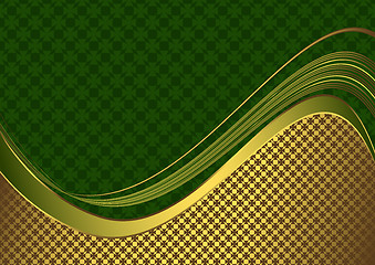 Image showing Elegant green and golden card 