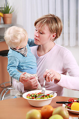 Image showing Eating together