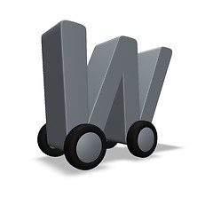 Image showing letter w on wheels