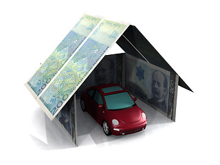 Image showing Car in a money garage