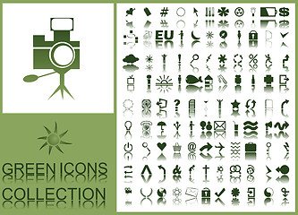 Image showing green icons