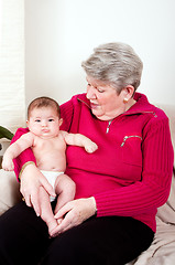 Image showing Grandma with baby