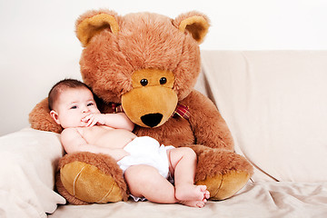 Image showing Baby with bear