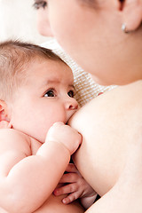 Image showing Baby breastfeeding