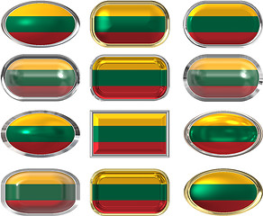 Image showing twelve buttons of the Flag of LIthuania