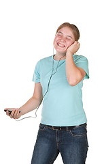 Image showing girl singing dancing with mp3