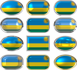 Image showing twelve buttons of the Flag of Rwanda