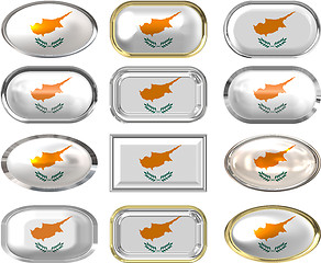 Image showing twelve buttons of the Flag of Cyprus