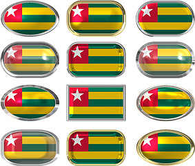 Image showing twelve buttons of the Flag of Togo