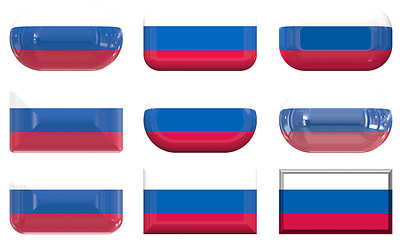 Image showing nine glass buttons of the Flag of the Russain Federation
