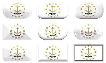 Image showing nine glass buttons of the Flag of Rhode Island
