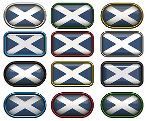 Image showing 12 buttons of the Flag of Scotland