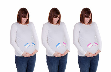 Image showing Pregnant Mother Blue and Pink Name Tags