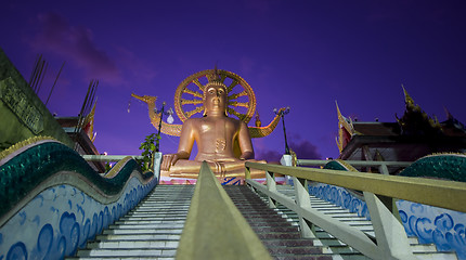 Image showing big buddha on samui island after sunset