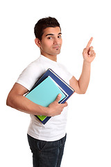 Image showing University Student Pointing his finger