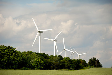 Image showing Landscape and wind turbines