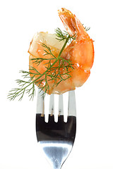 Image showing Shrimp with dill