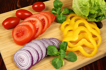 Image showing Preparing a salad