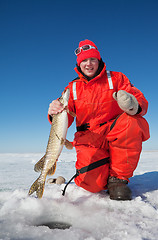 Image showing Ice fisherman