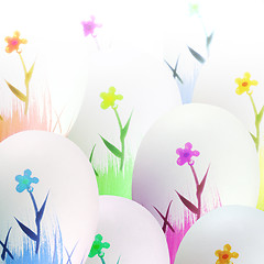 Image showing Falling easter eggs 