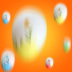 Image showing Falling easter eggs 