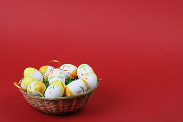 Image showing Painted easter eggs 