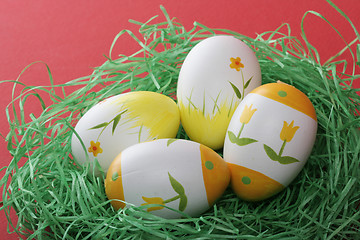 Image showing Painted easter eggs 