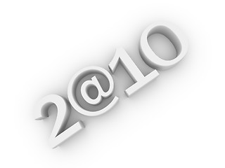 Image showing inscription 2010, where instead of zero used the @ sign