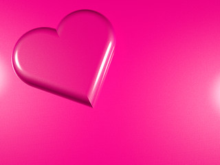 Image showing 3d rendered stylized image of pink pearl heart