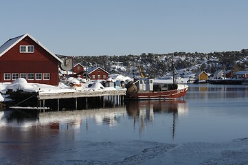 Image showing Winter in the harbour