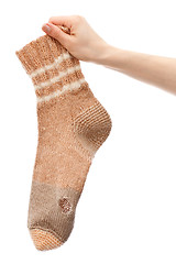 Image showing Handmade torn sock