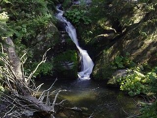 Image showing   waterfall on mountains river