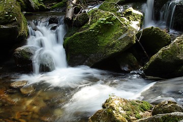 Image showing   waterfall on mountains river