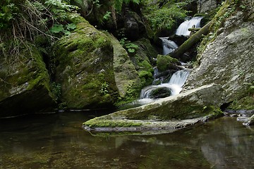 Image showing   waterfall on mountains river