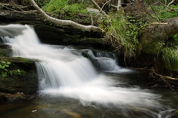 Image showing   waterfall on mountains river