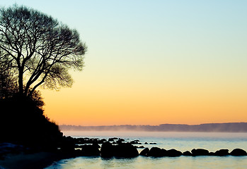 Image showing Frosty morning at Vejle Fjord