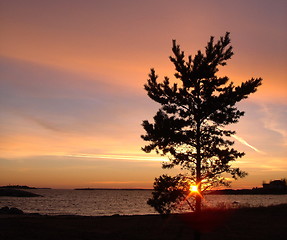 Image showing Sunset on Gulf of Finland