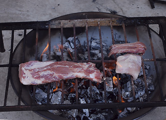 Image showing improvised barbeque
