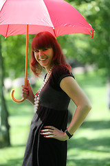 Image showing girl with umbrella