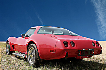 Image showing american sport car 70's, special effect