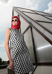 Image showing girl in black sunglasses