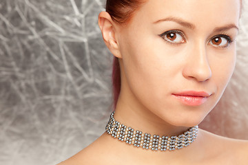 Image showing beautiful woman with choker