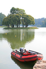 Image showing Red Lifeboat, Ship