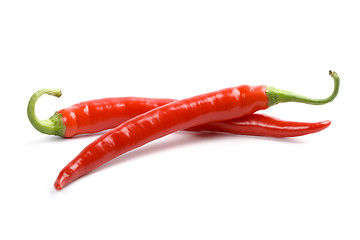 Image showing two red chili peppers