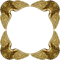 Image showing Photo Frame Of Golden Wings