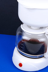 Image showing Closeup of white coffee maker.