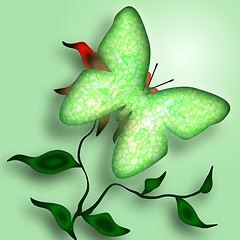 Image showing Decorative Green Butterfly