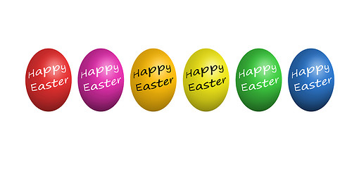 Image showing Colorful easter eggs isolated on white