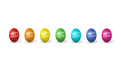 Image showing Colorful easter eggs isolated on white